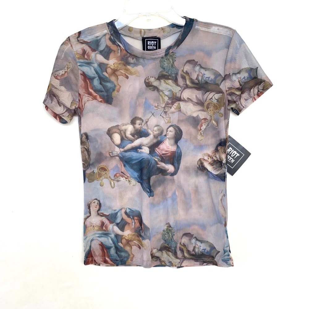 Riot Queen Printed Mesh Top